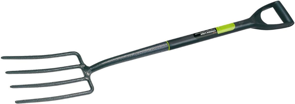 VIN® Woelvork - Tuinwoeler - Spitvork Met D-Greep - Grondwoeler Met 4 tanden – Tuinklauw - Bodembewerking