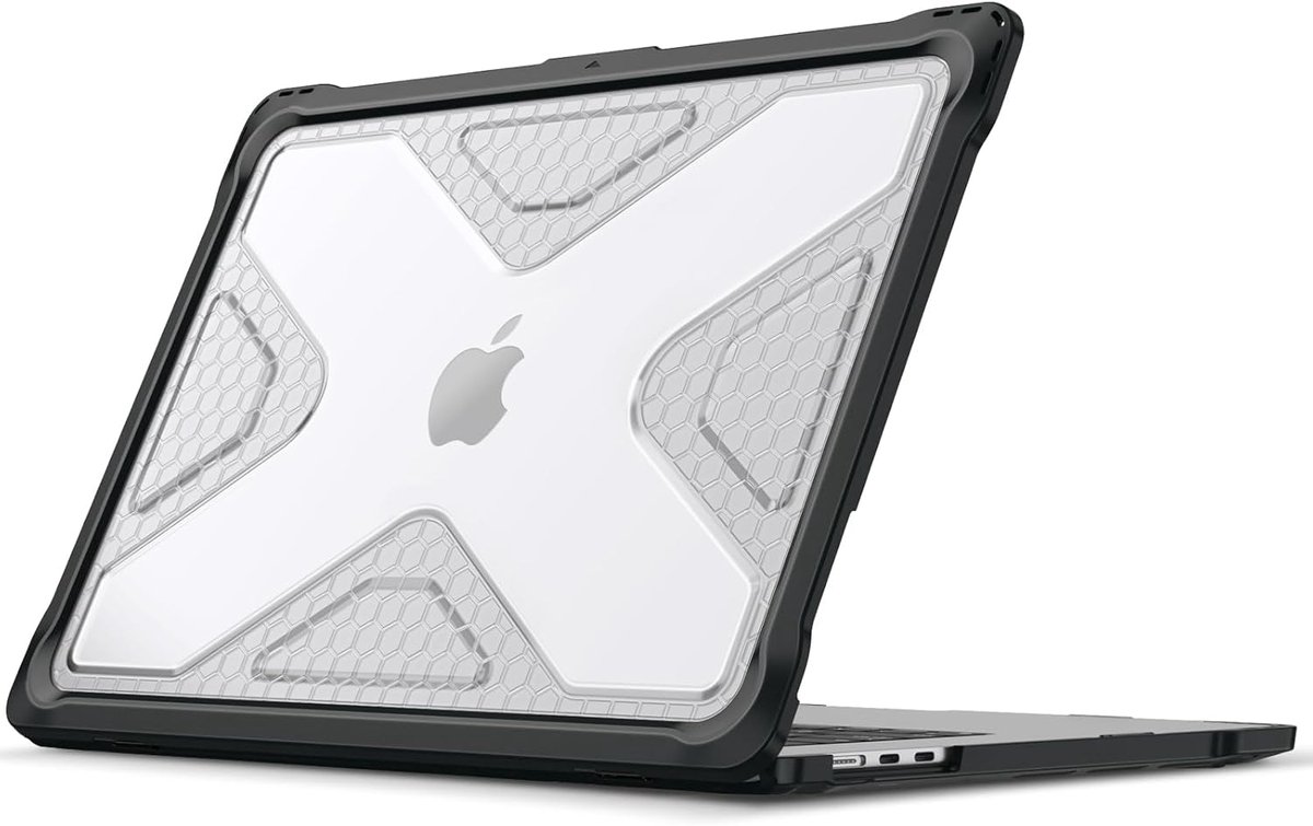 Eisenz Laptop Ultimate Hard Case - Macbook AIR 15 (A2941) M2 2023 Laptop BumperCase TPU + Rubber Model - Black