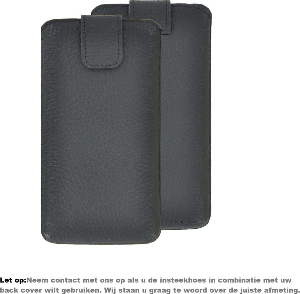 Samsung Galaxy A12 Hoesje - Insteek Cover Echt Leer Geribbeld Zwart