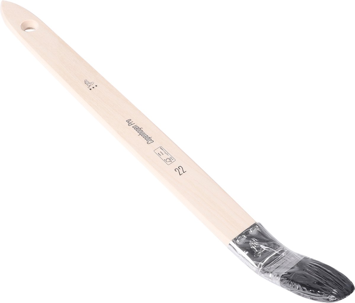Copenhagen Pro universeel gebogen lyonpenseel - maat 22 - zwart Chinees varkenshaar - FSCÂ® houten steel - ***