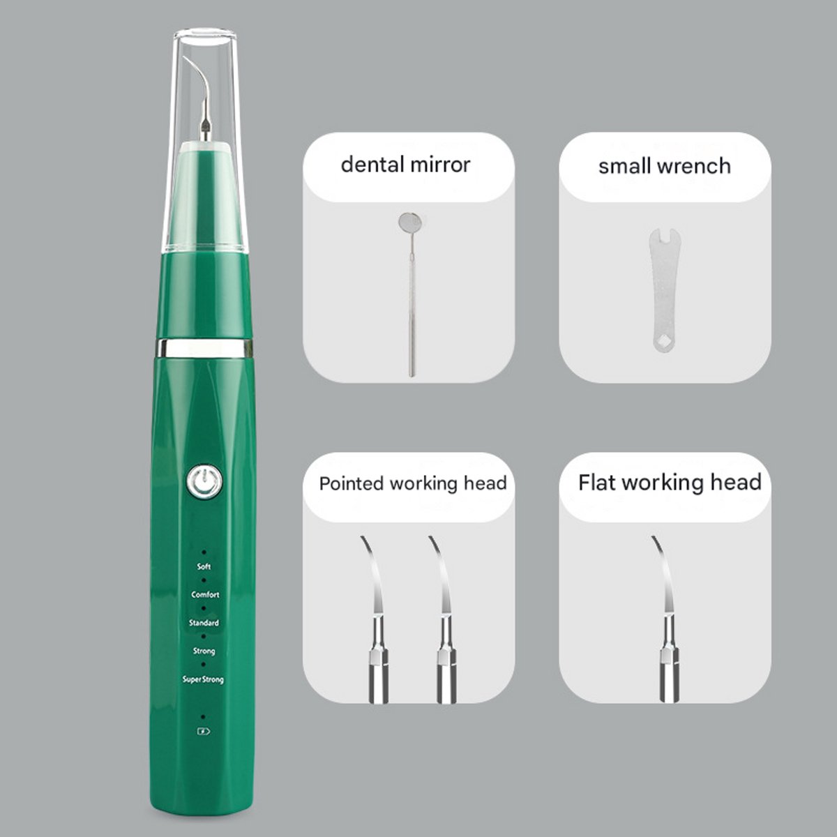 Ultrasoon tandenreinigingsapparaat, elektrisch tandenreinigingsapparaat, apparaat voor het bleken van tanden thuis - groen