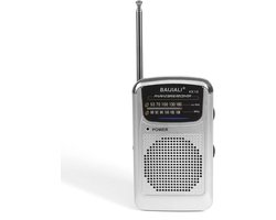 Retro vintage radio - Radio - Draagbare radio - FM AM radio - FM/AM - ABS - Zilver