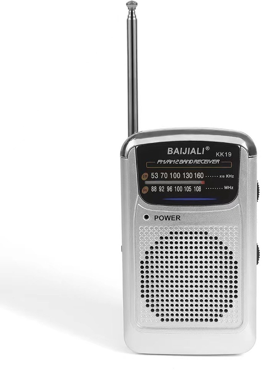 Retro vintage radio - Radio - Draagbare radio - FM AM radio - FM/AM - ABS - Zilver