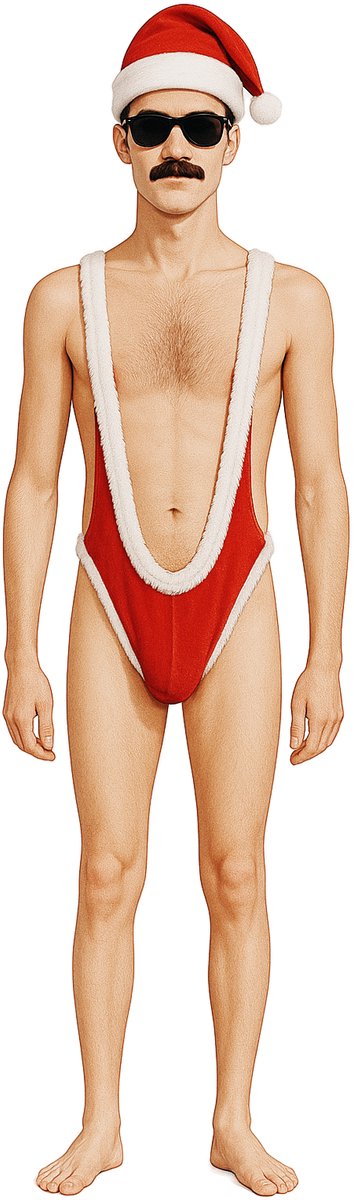 3BMT® Santakini - Kerstman Outfit - Kerst Lingerie voor de Man - Mankini Winter Editie