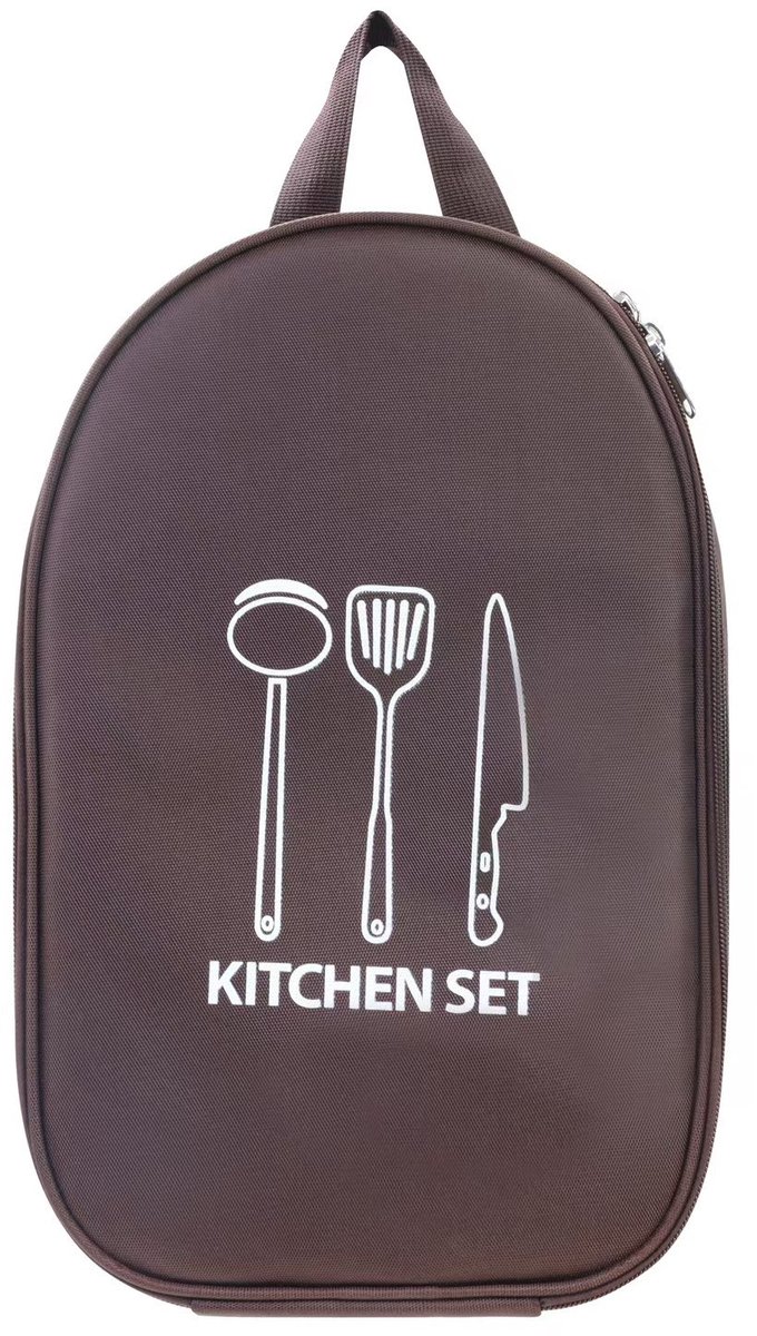 Kitchenware storage bag, portable, camping tool storage, brown, 36x22.5x5cm