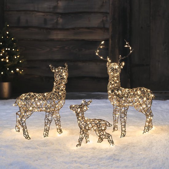Verlicht rendier buiten kerst,Verlicht hert buiten kerstversiering