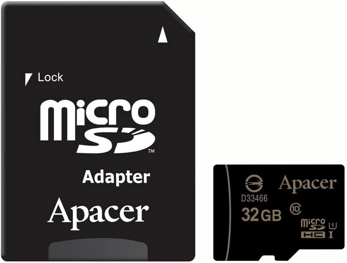 Micro SDHC 32GB Geheugenkaart met SD Adapter - Class 10 UHS-1