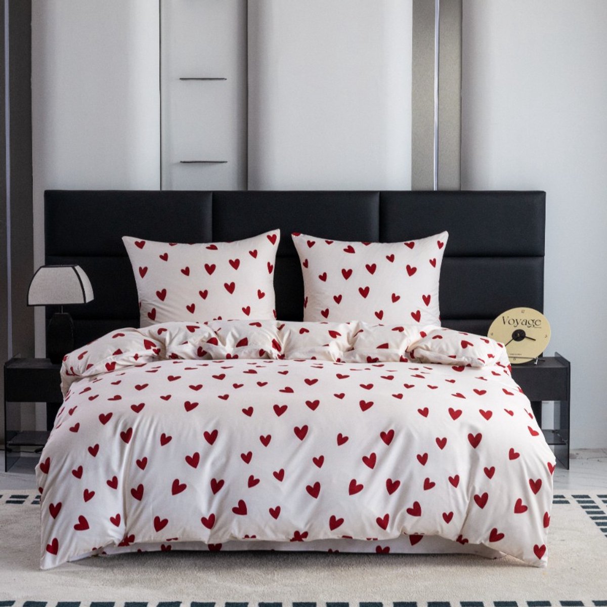 Cotton Market - Dekbedovertrek Set Harten - Multicolor - 140x200 cm - Microvezel/Katoenmix & Ritssluiting