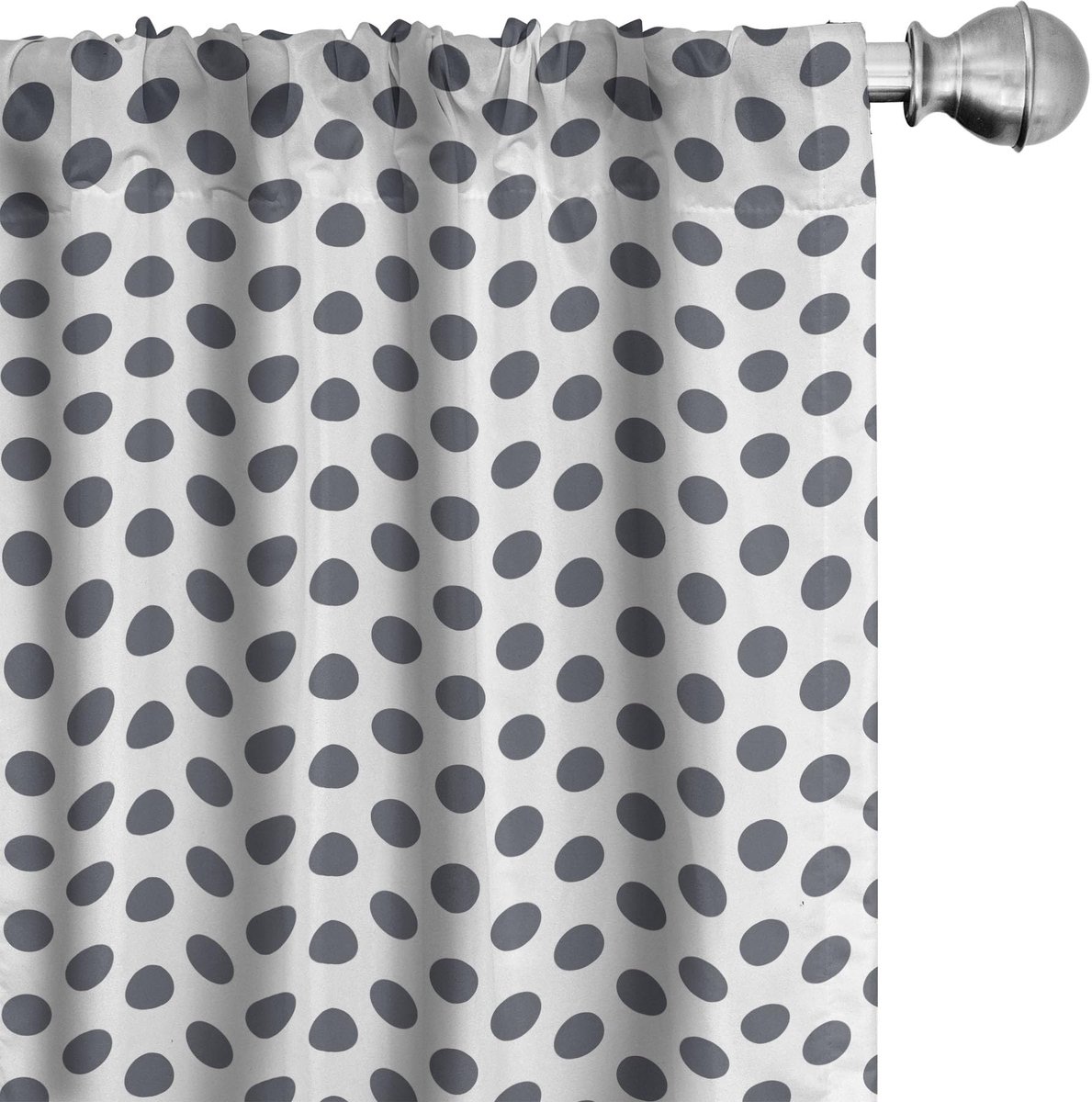 ABAKUHAUS Retro gordijnen – microvezel – halfschaduw 2x75x245 cm – Antraciet/Wit Charcoal Grijs Wit
