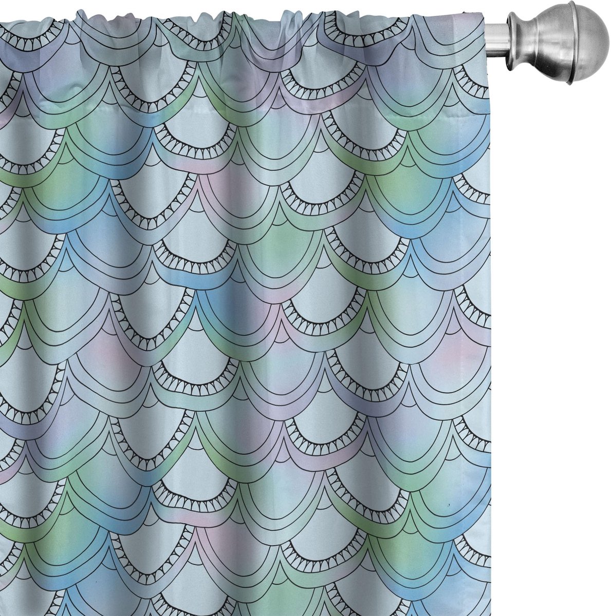 ABAKUHAUS visschubben – Gordijnen – 2x75x245 cm – Meerkleurig Meerfargich