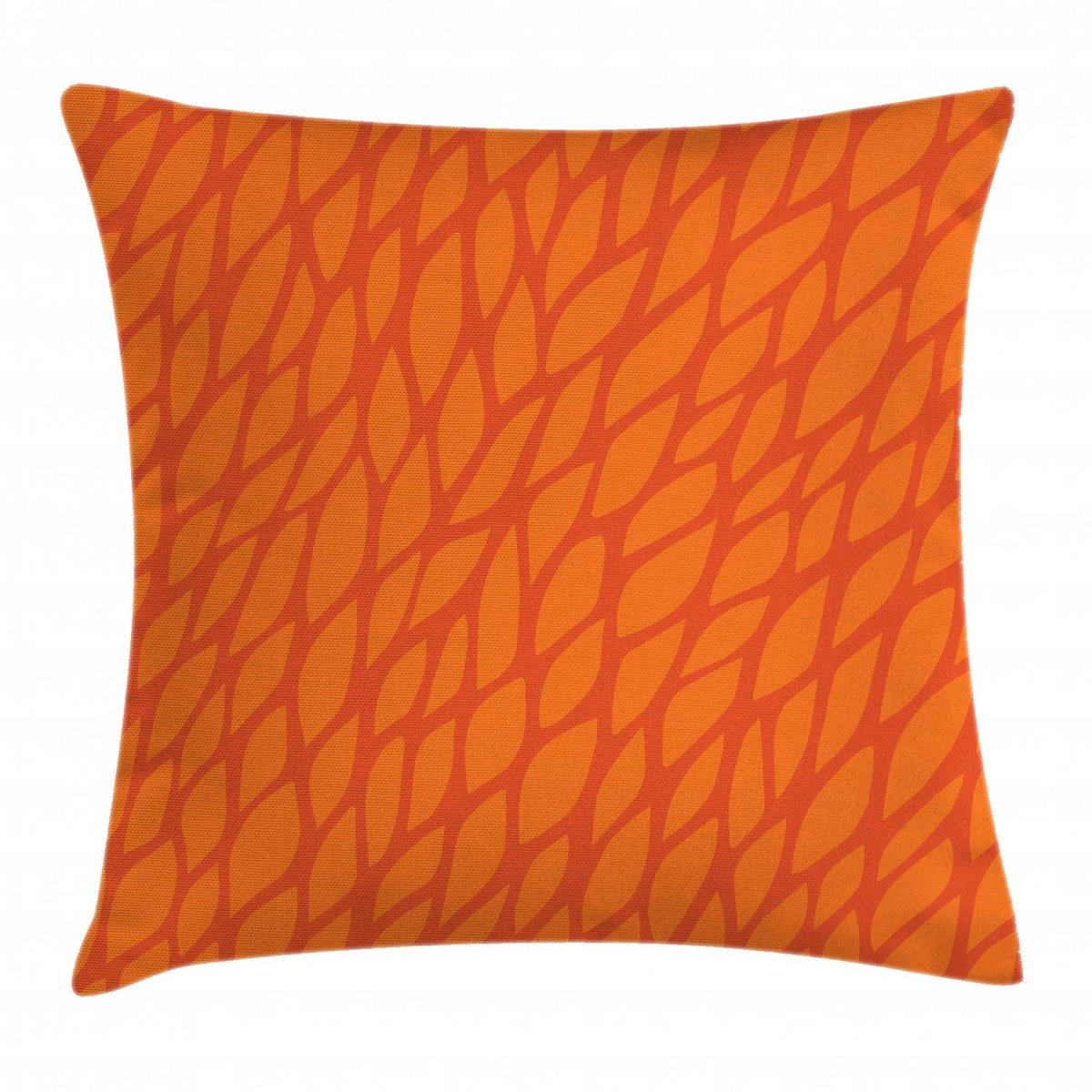 ABAKUHAUS Brandoranje Kussenhoes – Abstracte bladeren – Dubbelzijdig – 50x50 cm