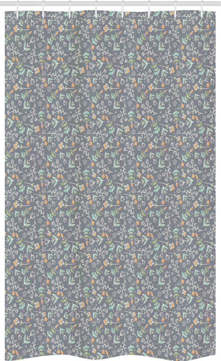 ABAKUHAUS botanisch douchegordijn – stof 120x180 cm – paarsblauw mintgroen