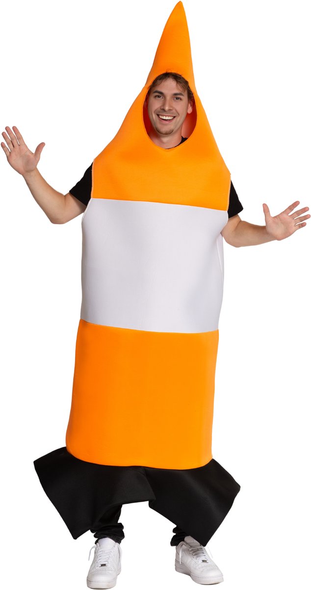 Partychimp Verkeerspion pylon Unisex Kostuum Carnavalskleding Carnaval kostuum verkleedkleding Volwassenen - Polyester - Oranje - Unisex - One size