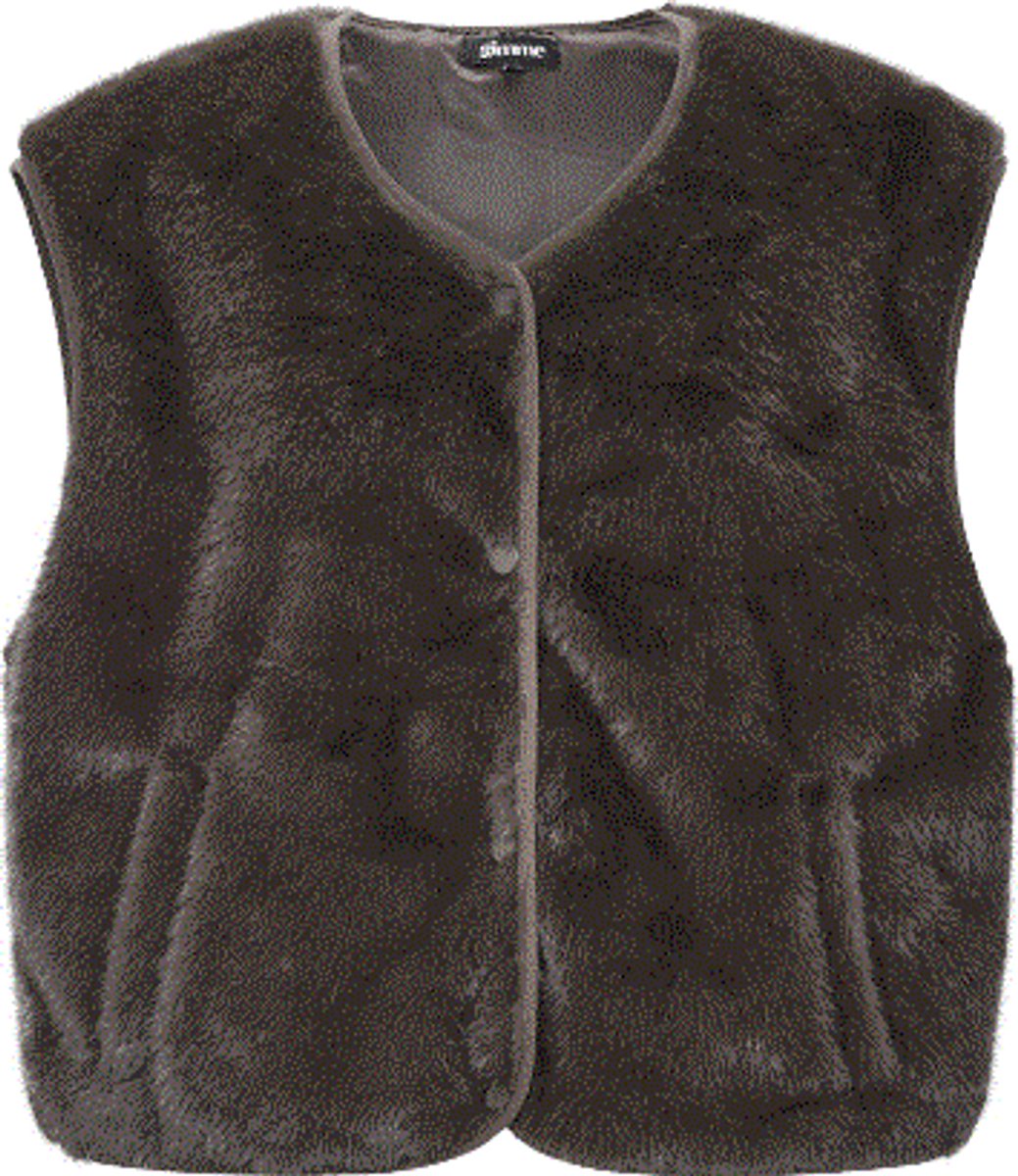Gilet | Fluffy | Bruin | Vestje | Bodywarmer | Maat L-XL | Gimme | Donker Bruin