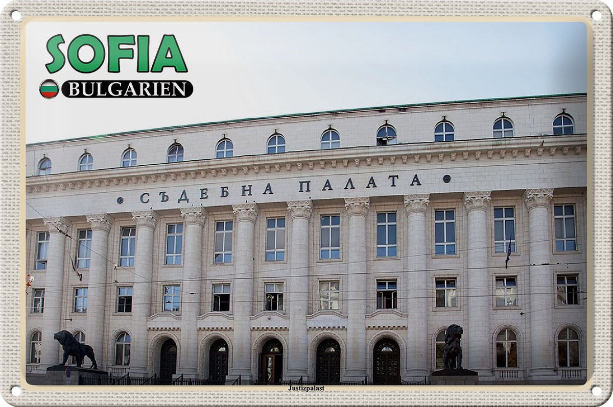 Blechschild Reise 30x20cm Sofia Bulgarien Justizpalast