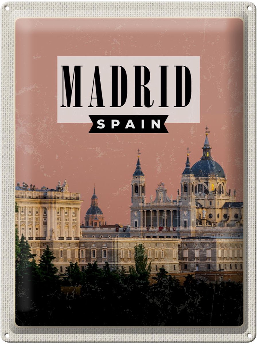 Blechschild Reise 30x40cm Madrid Catedral de la Almudena