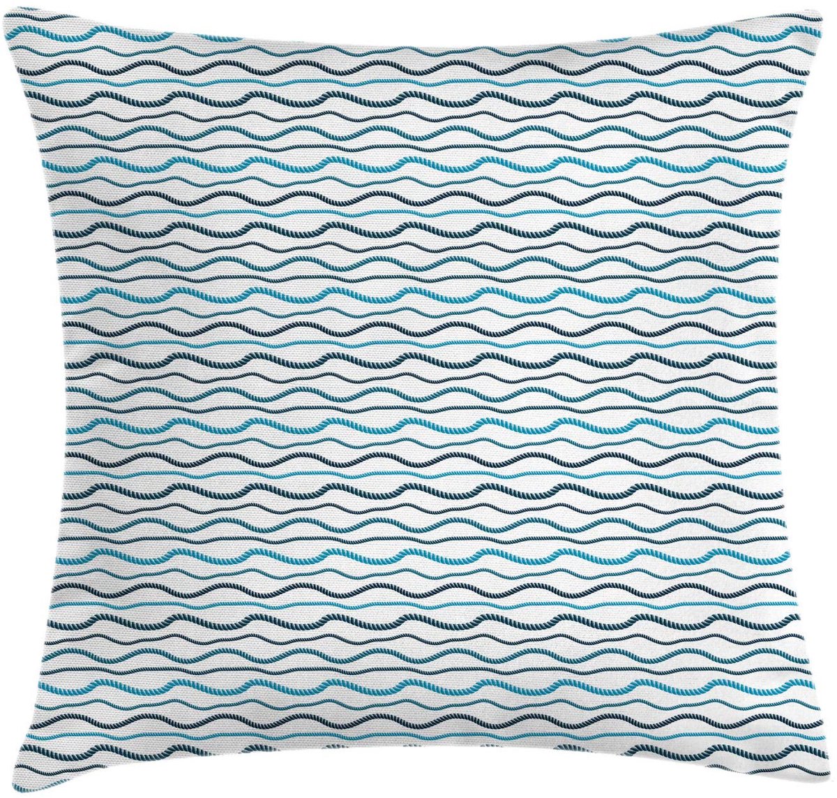 ABAKUHAUS Blauw water kussenhoes – 50x50 cm – Dubbelzijdig bedrukt Wit