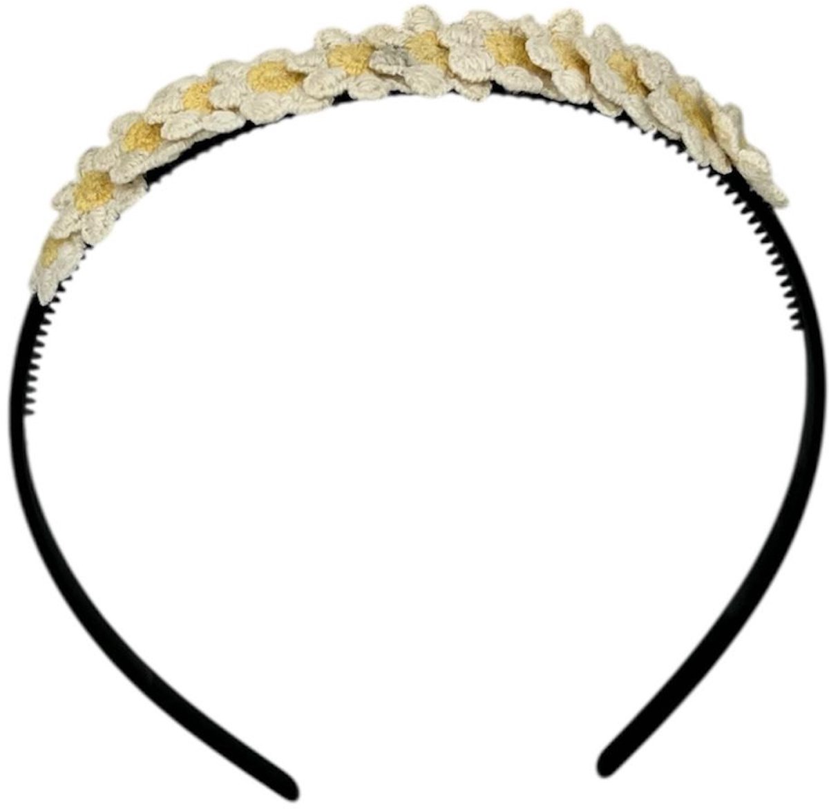 Diadeem - haarband - madeliefjes - geel - bloemen - bloemetjes