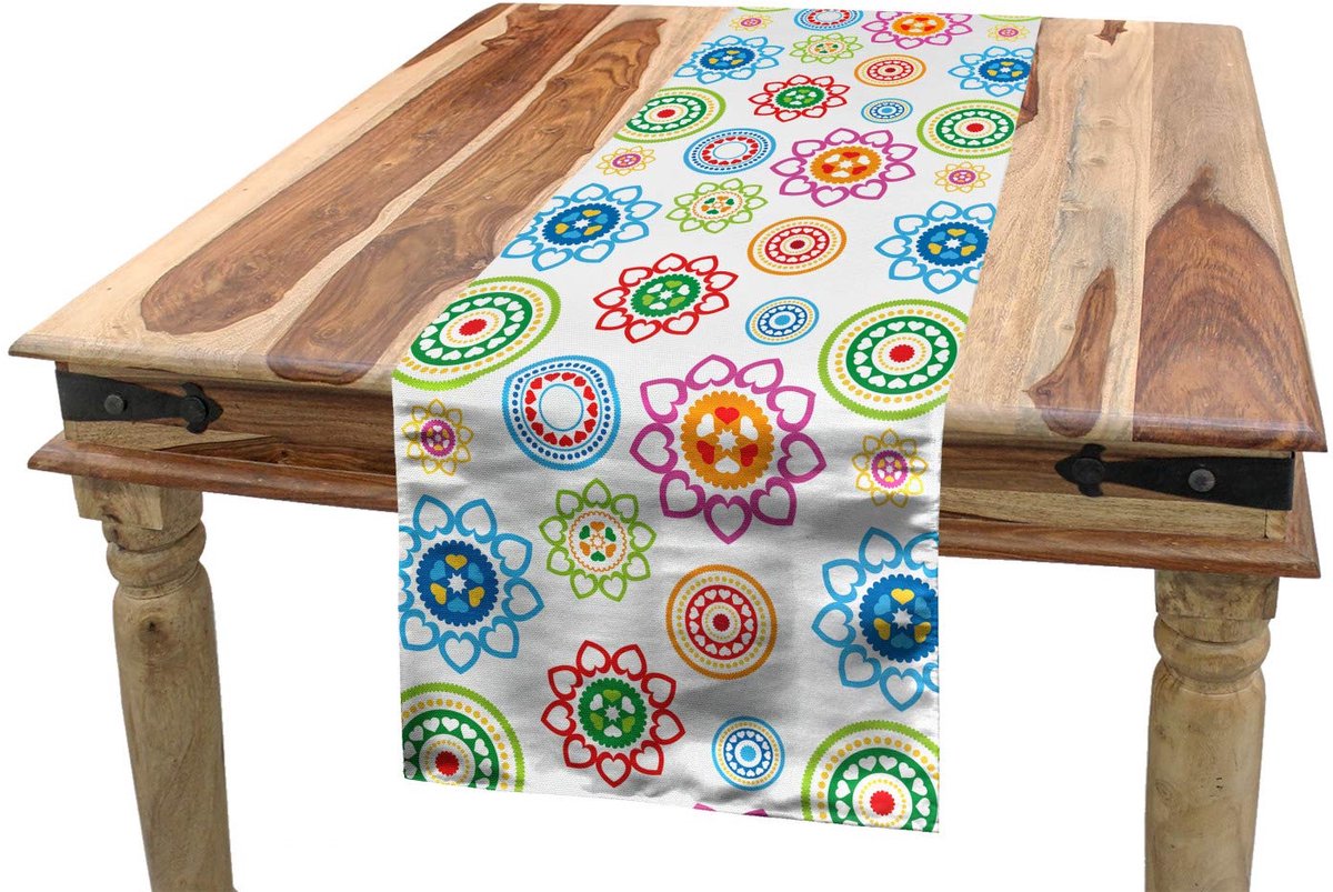 ABAKUHAUS Tafelloper – Modern ontwerp – 40x300 cm – Groen/Lila