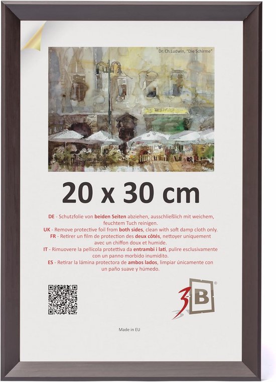 Olgs Houten fotolijst, hoogwaardig uit Marupa voor wandschilderijen, posters en foto's, magnetisch, DIN A4, posterlijst, houten lijst, fotolijst, klemlijst (21 cm