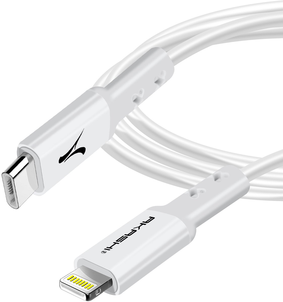 Akashi, Kabel USB-C naar Lightning Fast Charge 3A Synchro Charge 1,5m, Wit