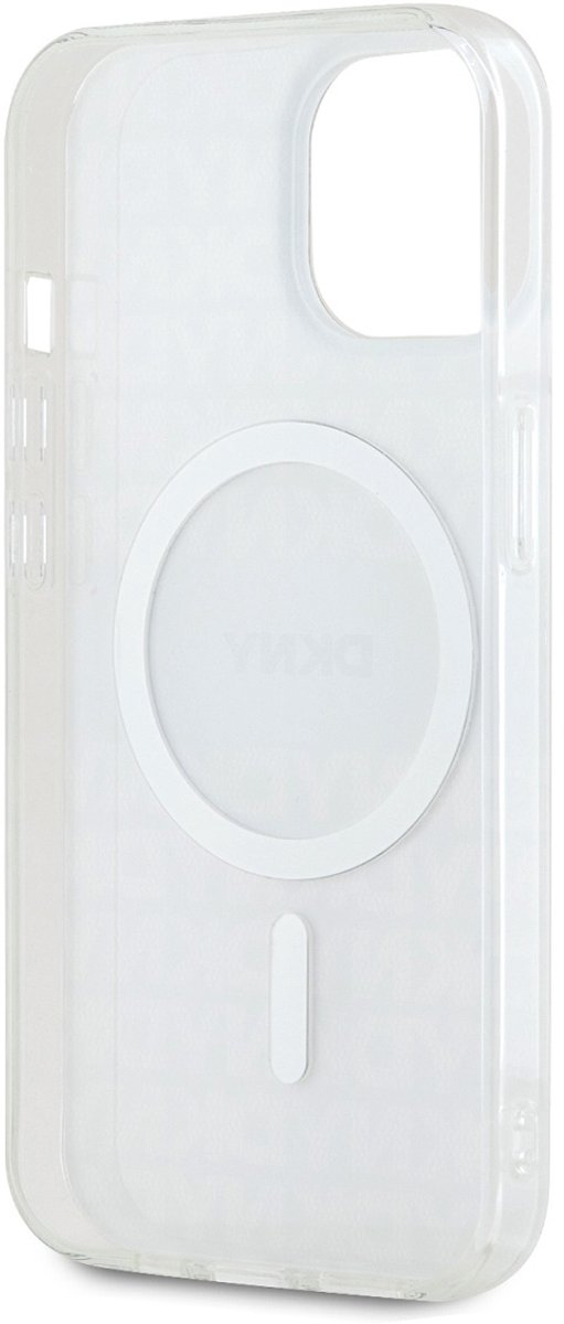 DKNY, Beschermhoesje Geschikt voor Apple iPhone 14 MagSafe in TPU zacht met patroon, Beige