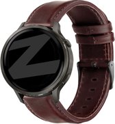 Bandz Leren bandje 'Classic' (22mm) - Geschikt voor Garmin Vivoactive 4 / Garmin Venu 2 / Garmin Venu 3 / Garmin Forerunner 255 / Garmin Forerunner 265 / Garmin Forerunner 570 - 47mm / Garmin Venu 4 - 45mm - Donkerbruin