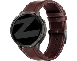 Bandz Leren bandje 'Classic' (22mm) - Geschikt voor Garmin Vivoactive 4 / Garmin Venu 2 / Garmin Venu 3 / Garmin Forerunner 255 / Garmin Forerunner 265 / Garmin Forerunner 570 - 47mm / Garmin Venu 4 - 45mm - Donkerbruin