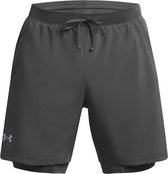 Under Armour UA LAUNCH 7'' 2-IN-1 SHORTS-GRY Heren Sportbroek - Castlerock - Castlerock - Reflecterend