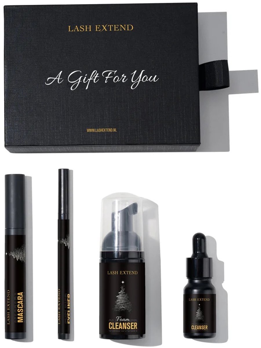 'A gift for you' Gift Box - Lash eXtend - Feestelijke kado doos met mascara, eyeliner, foam en cleanser voor wimperextensions
