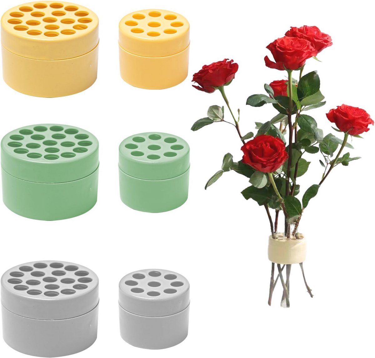 Bloemstengelhouders Set van 6 - Herbruikbare Doe-Het-Zelf Bloemenstandaard voor Boeketten - Ideaal voor Bruiloften en Feesten