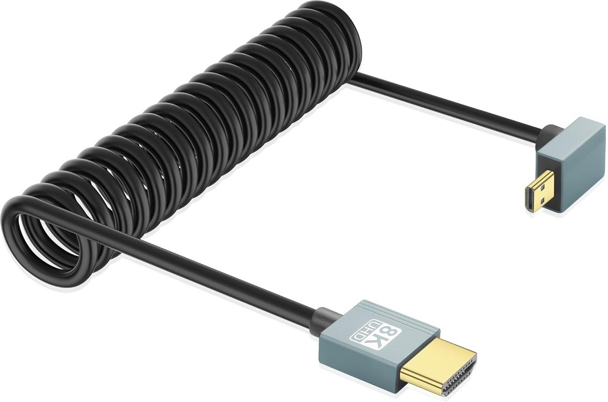 Flexibele Micro HDMI naar HDMI Kabel met 90 Graden Hoek - 1 Meter