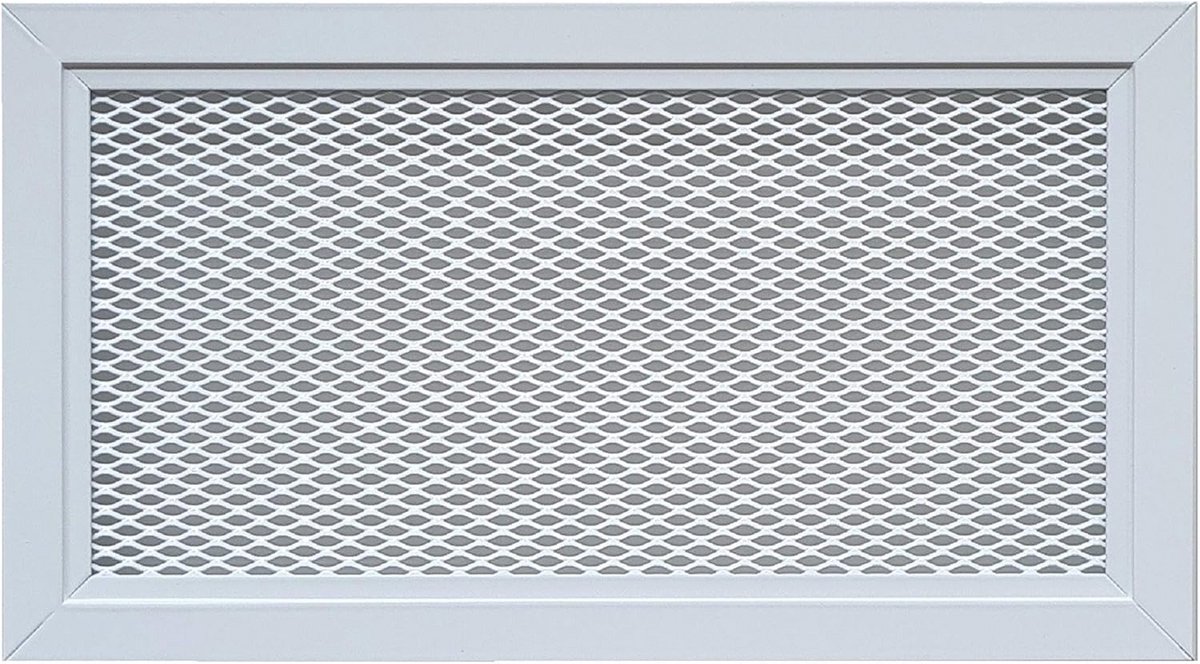 Aluminium Ventilatierooster 30x15 cm – Wit RAL9016 – Geperforeerd Rooster voor Binnen en Buiten