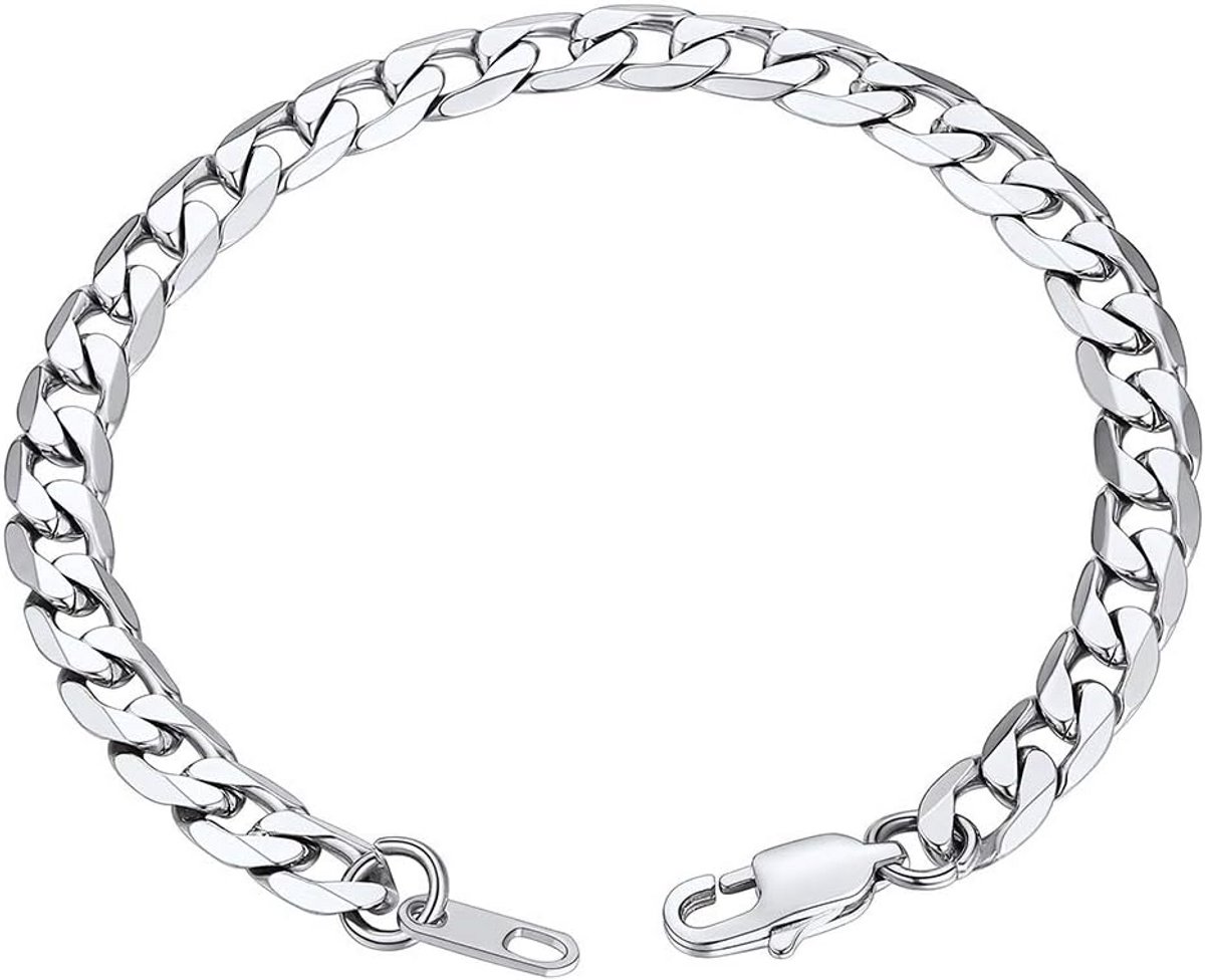 Heren Kettingarmbanden - Cubaanse Curb Link Armband in Roestvrij Staal en Goud