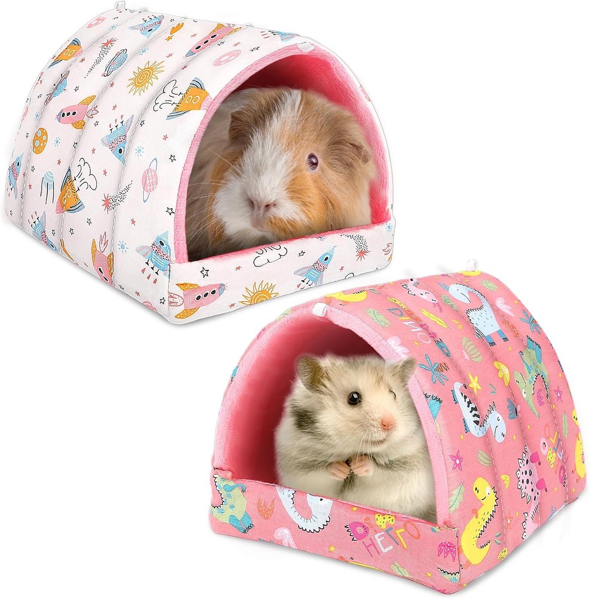 Cavia-bed 2 stuks - Wasbare schuilplaatsen voor kleine huisdieren