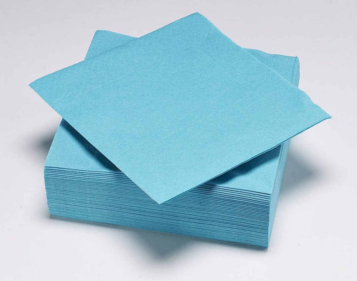 Turquoise Servetten 33x33 cm, 2-laags, FSC® Gecertificeerd
