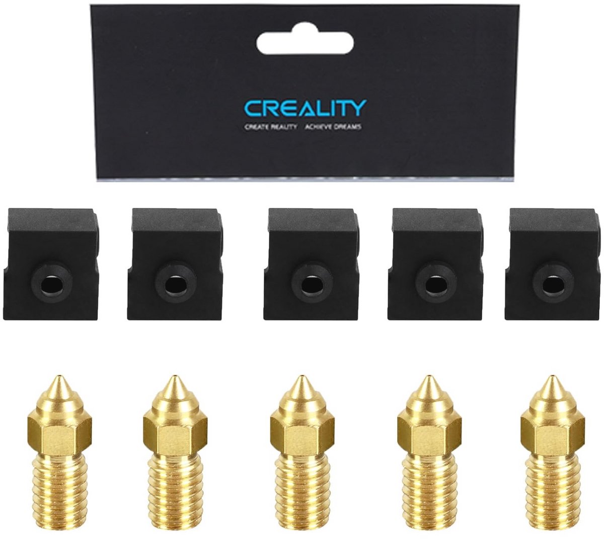 5 stuks 0,4 mm spuitmonden en siliconen sokken voor 3D-printer accessoires