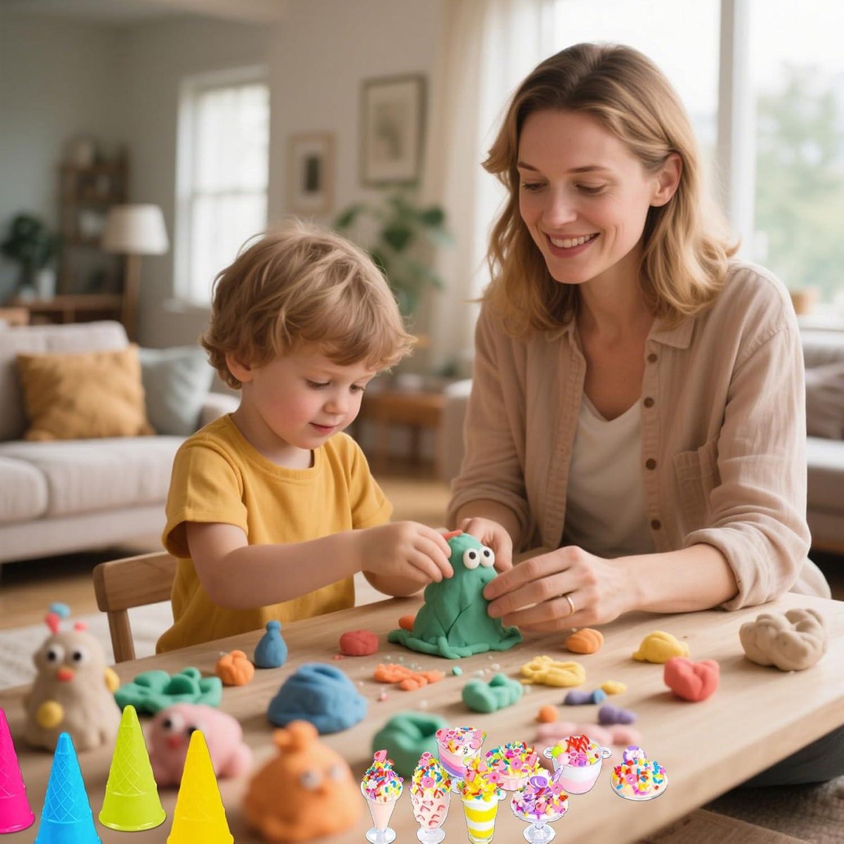 Allecta - Modelleermassa Set met 36 kleuren, Luchtdrogende Magische Klei, Zelfdrogend Creatieve Doe-het-zelf Kit met Accessoires - 306g