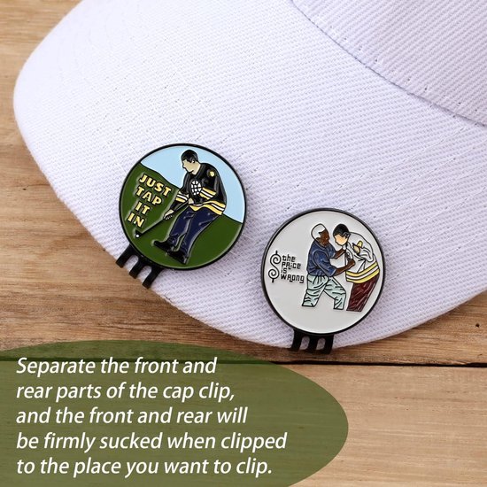 Allecta - Magnetische Golfbalmarker voor Golfhoedclip, Grappige Golfdecoraties - Golfaccessoires voor Mannen en Vrouwen van Allecta — afbeelding 3