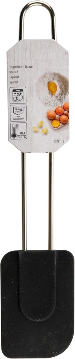 Famanu – Siliconen deegschraper 28 cm met rvs handgreep, hittebestendig en vaatwasserbestendig