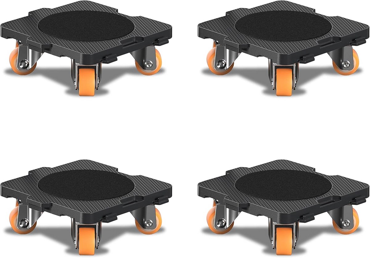 Meubelrollers 4 stuks - Zachte transportwielen, 360 graden draaibaar, tot 100 kg draagvermogen