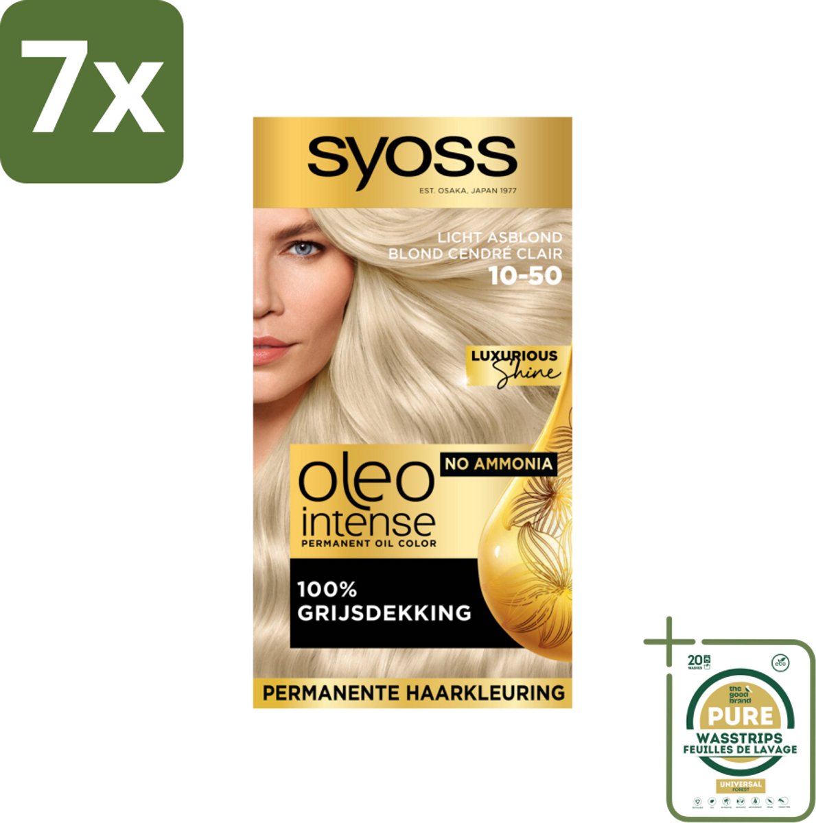 Syoss Oleo Intense - Haarverf - 10-50 - Licht Asblond - 115ml x 7