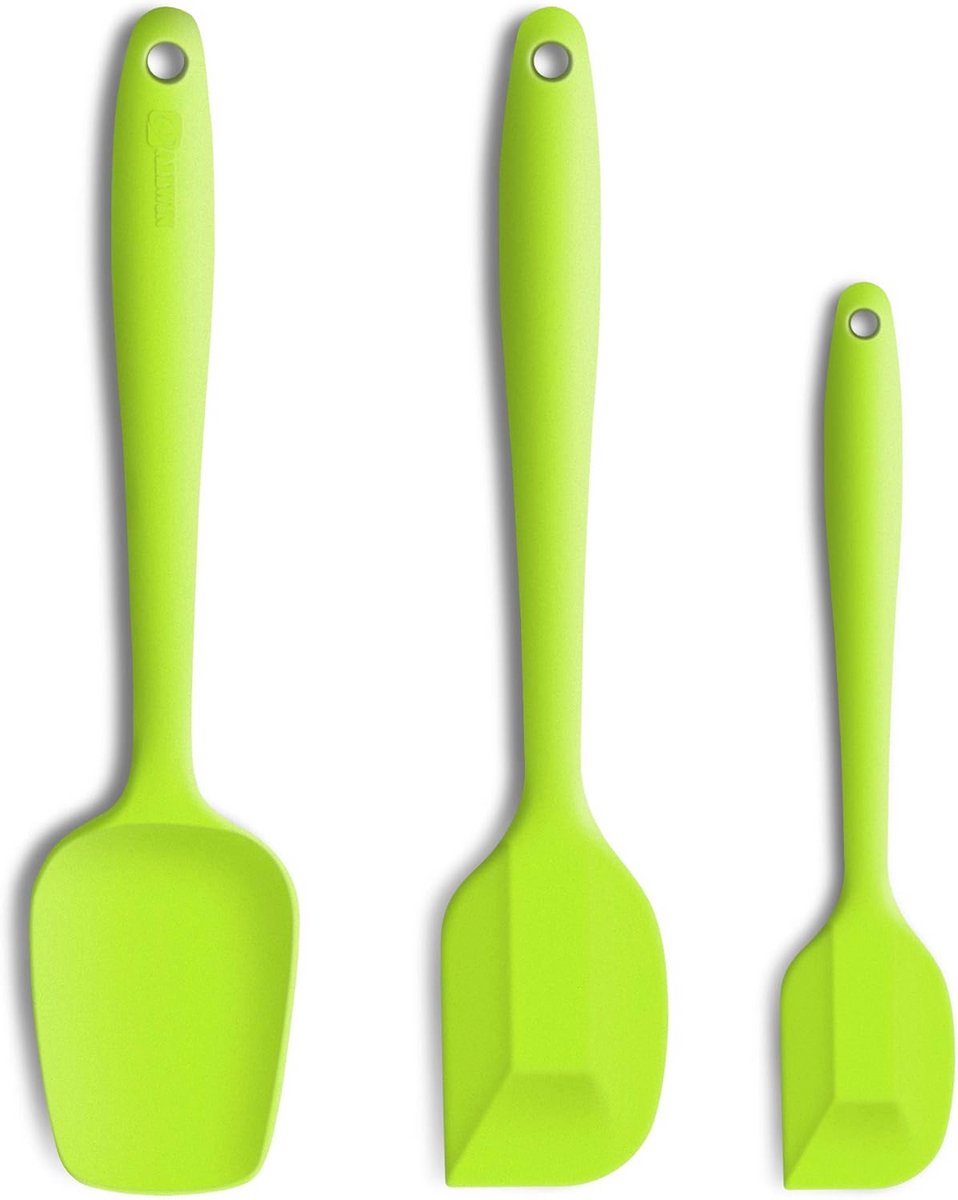 Ergonomische Siliconen Spatel Set - 3 Delige Hittebestendige Keukenhulpmiddelen