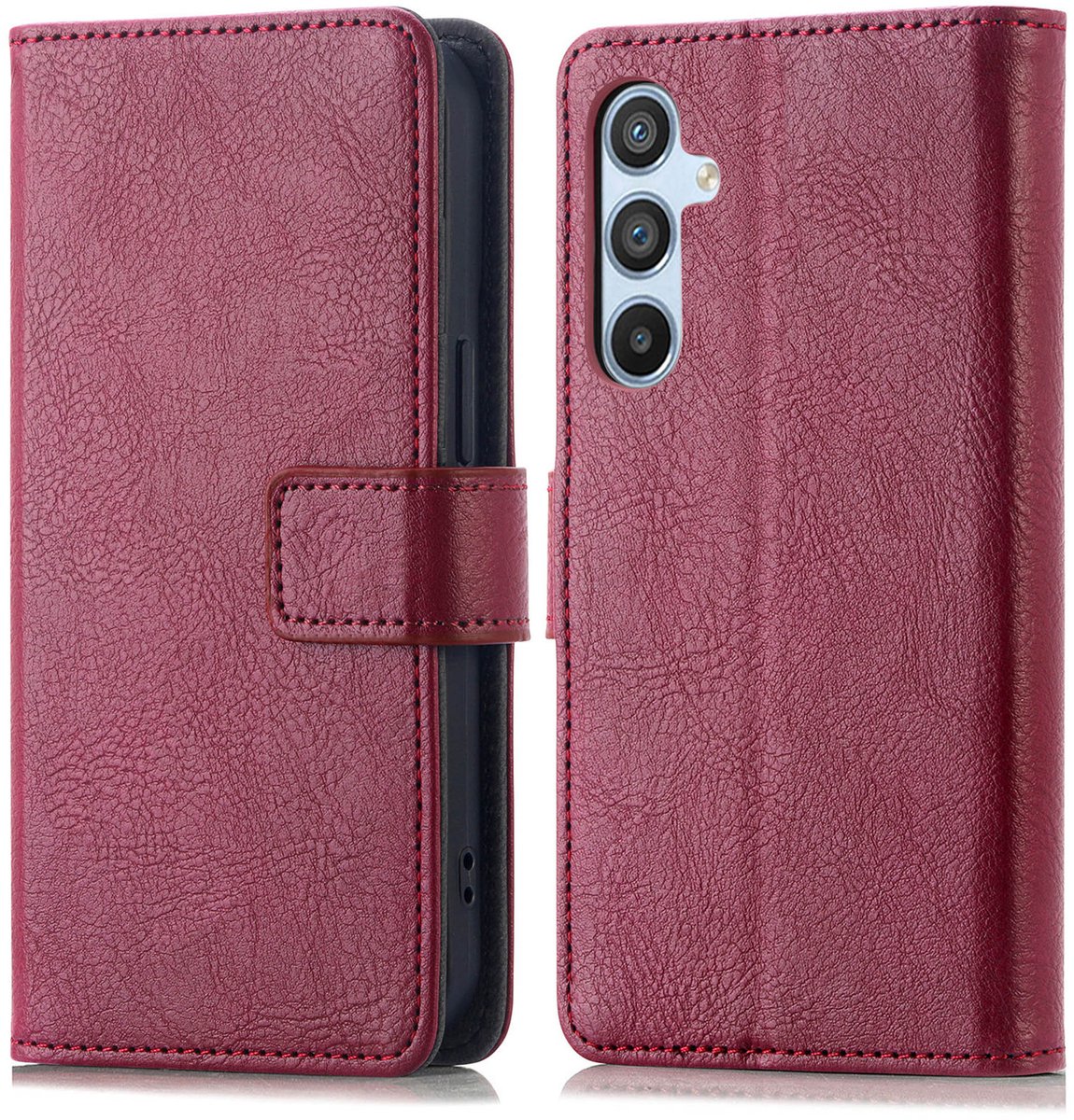 imoshion Hoesje - Geschikt voor Samsung Galaxy A14 (5G) / A14 (4G) - Luxe Bookcase - Bordeaux