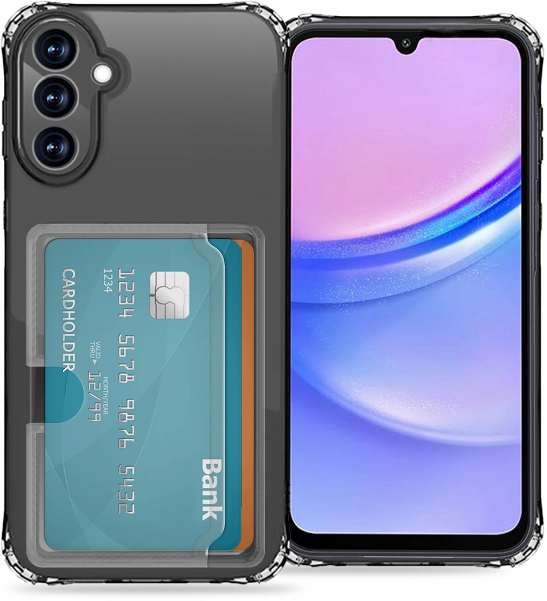 imoshion Hoesje met Pasjeshouder - Geschikt voor Samsung Galaxy A15 (4G) / A15 (5G) - Transparant