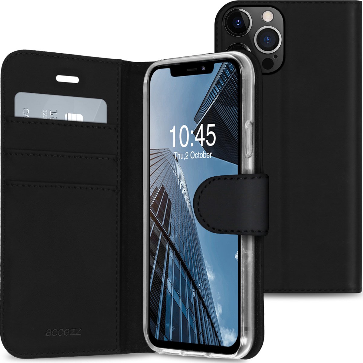 Accezz Wallet Softcase Booktype voor de iPhone 13 Pro hoesje booktype - Zwart