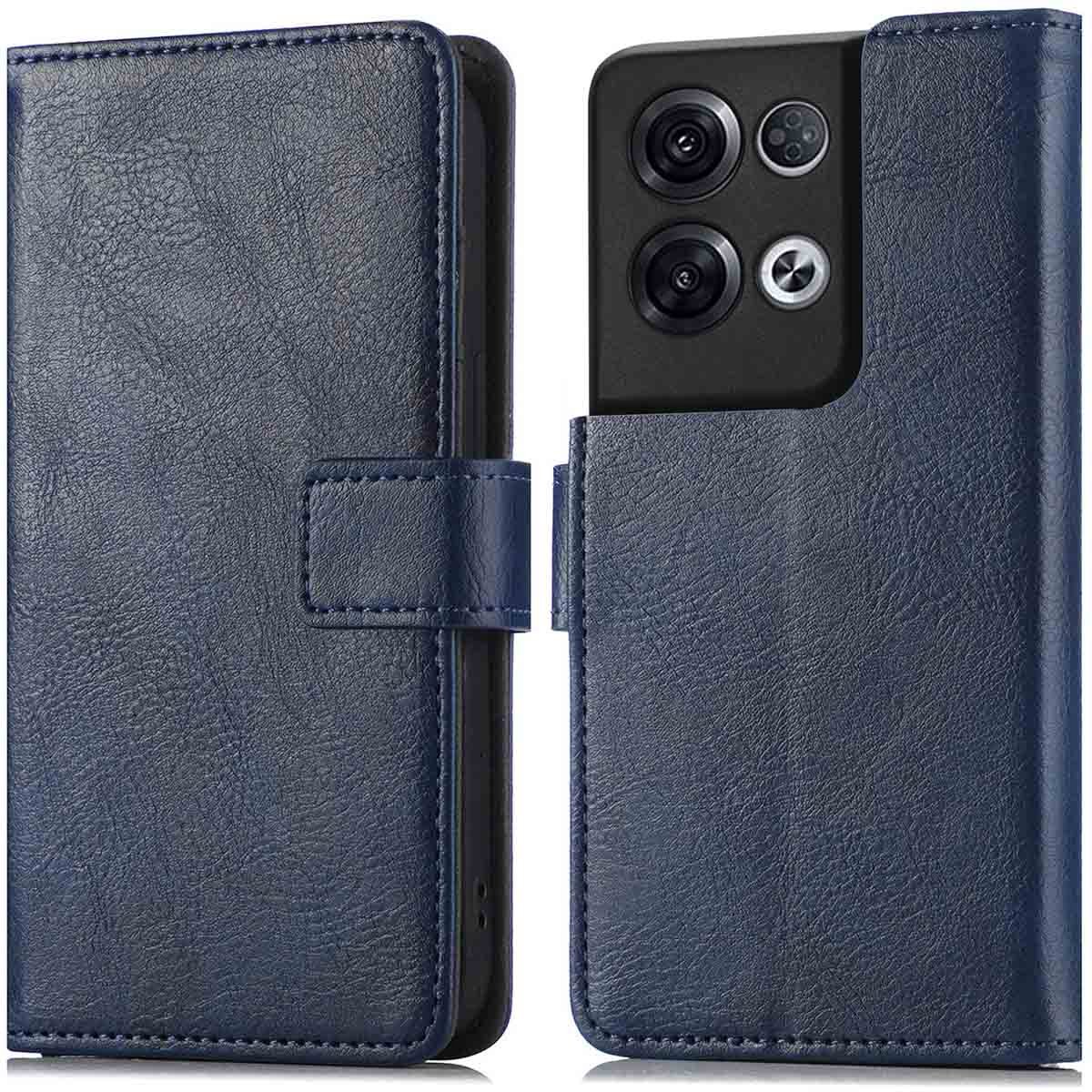 imoshion Hoesje - Geschikt voor Oppo Reno 8 Pro 5G - Luxe Bookcase - Donkerblauw