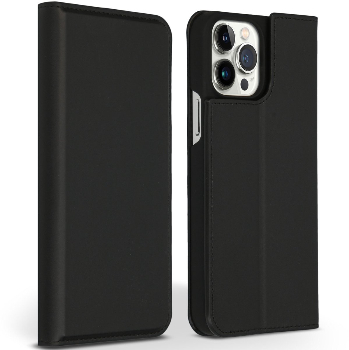 Accezz Premium Leather Slim Book Case iPhone 13 Pro Max hoesje - Zwart