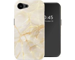 Selencia Hoesje - Geschikt voor Apple iPhone 17e / 16e - Backcover geschikt voor MagSafe - Golden Beige Marble