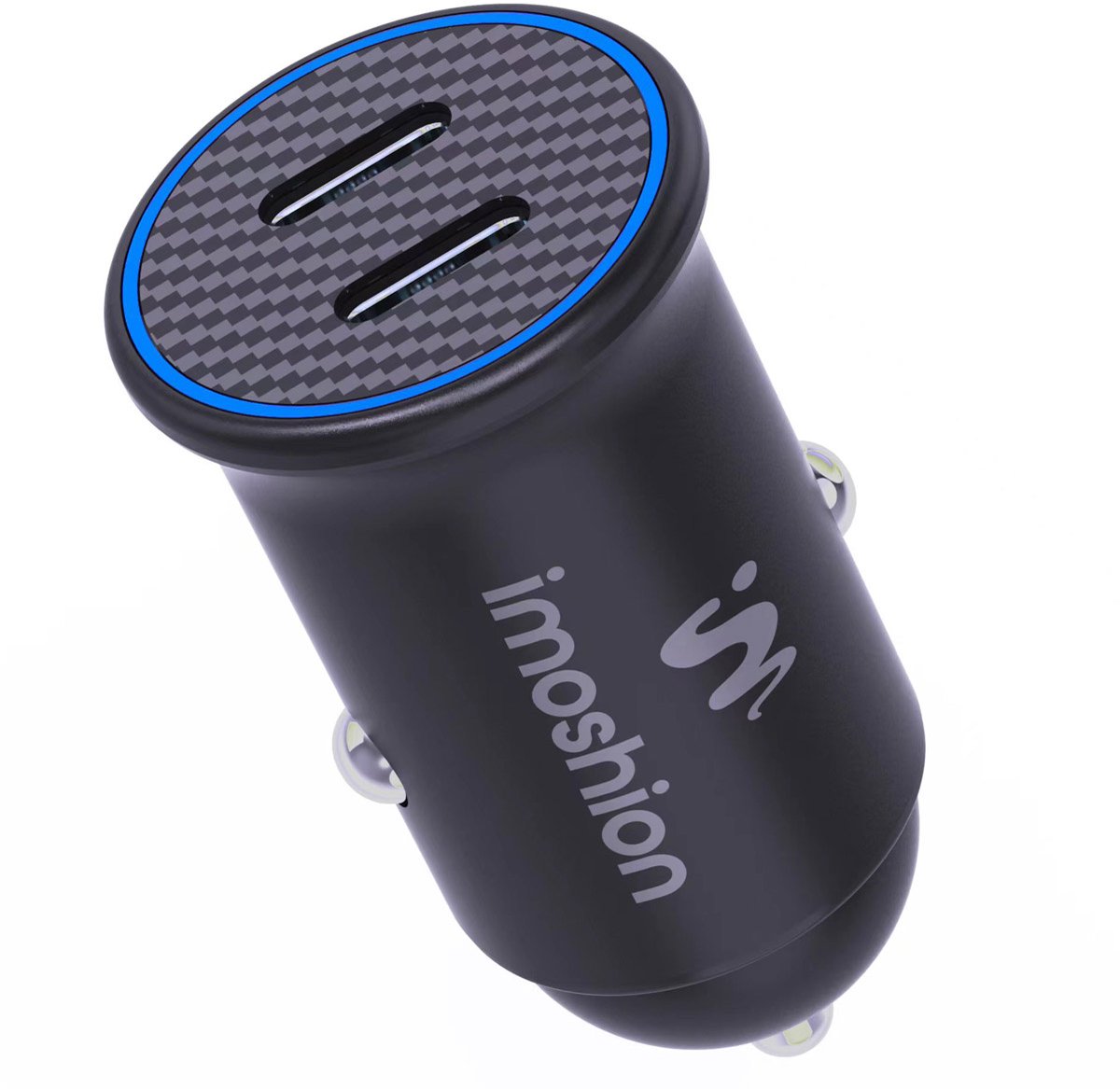 imoshion Autolader 2x USB C - Snellader 30W - Compacte Auto Oplader - USB lader - Zwart